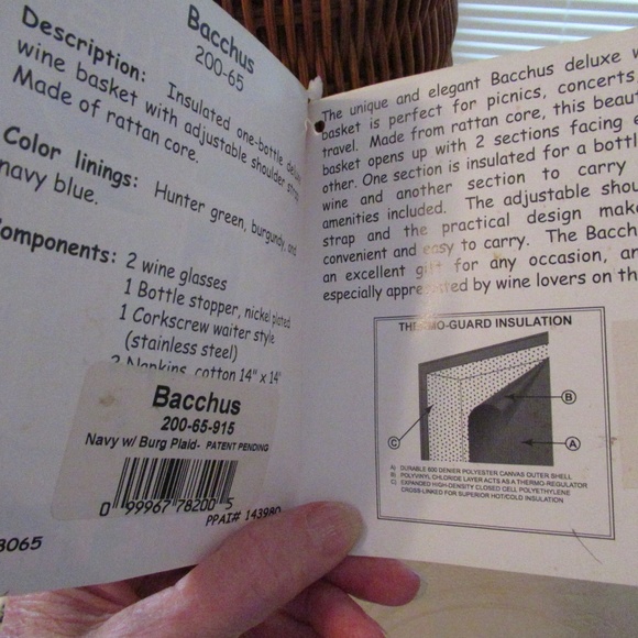 Bacchus Insulated wicker Wine Basket - Picture 13 of 13